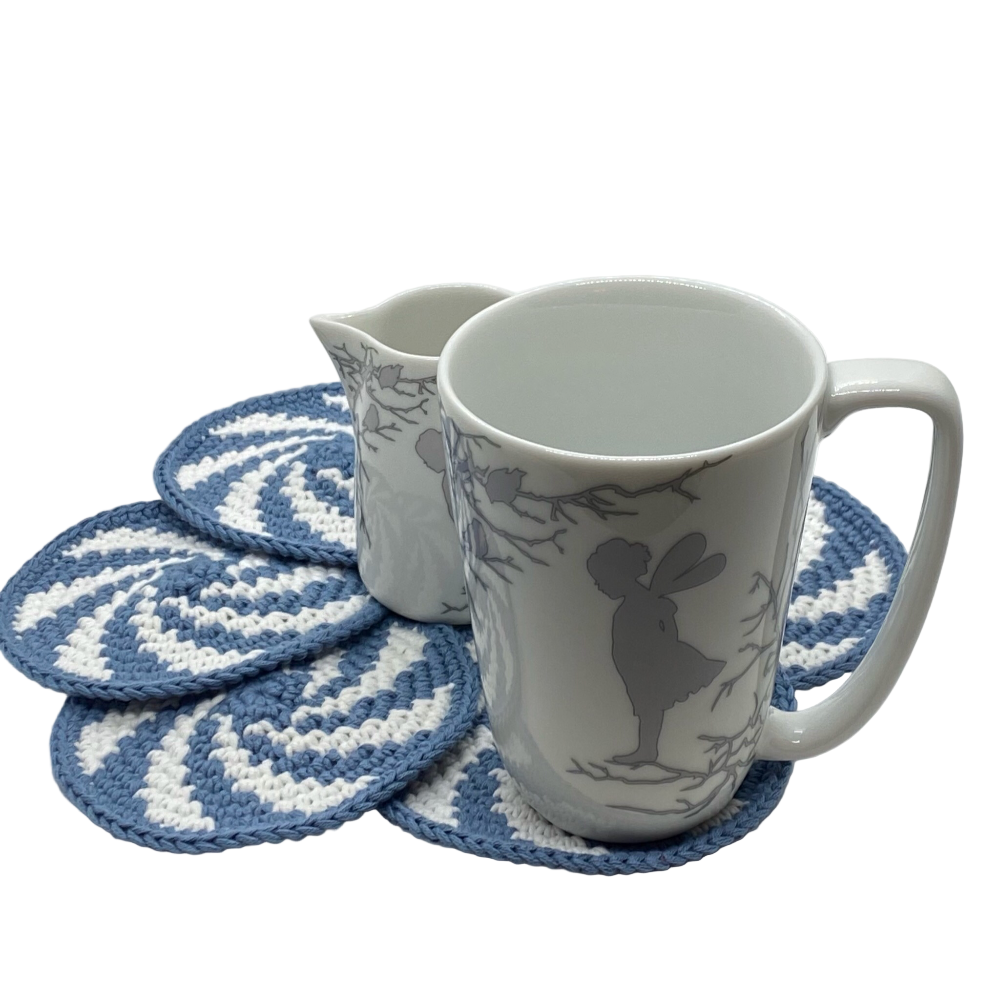 Polkagrismønstrede glassbrikker 6-pk