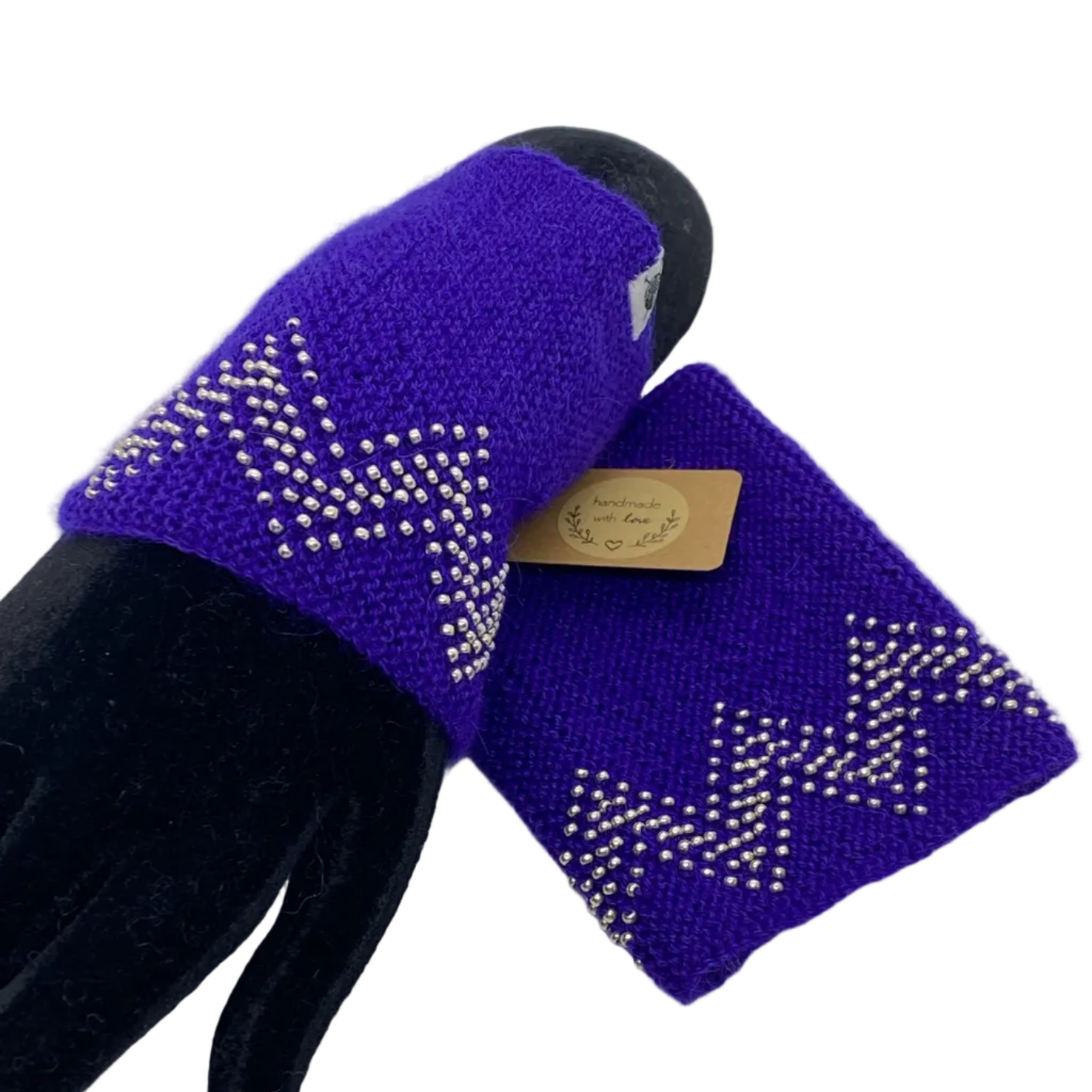 Pulsvarmere med sikksakkmønster i perler