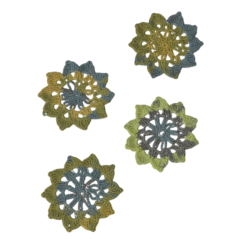 Blomsterformede glassbrikker 4-pk