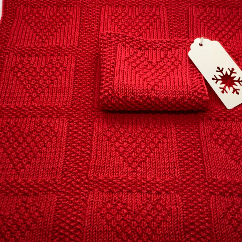 Strikkeoppskrift Kjøkkensett med hjerter