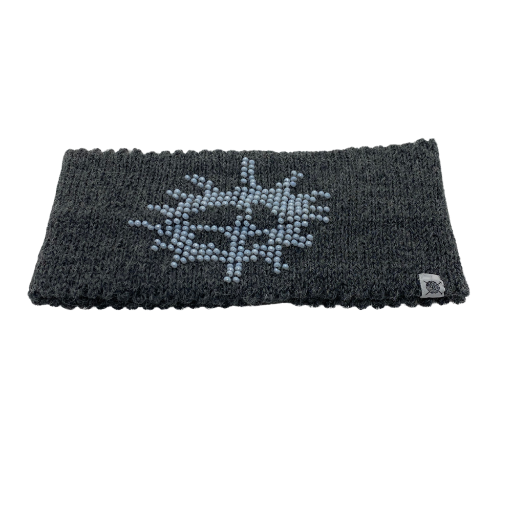 Pannebånd med samisk solmotiv strikkeoppskrift