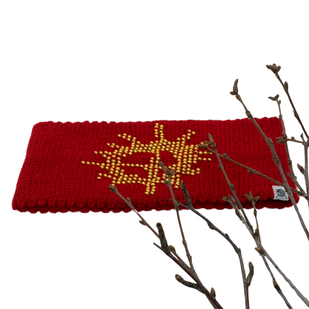 Pannebånd med motiv av samisk solsymbol til dame