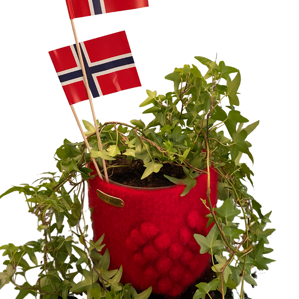 Tova potteskjuler med hjerte strikkeoppskrift