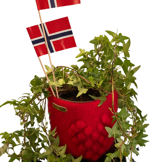 Tova potteskjuler med hjerte strikkeoppskrift