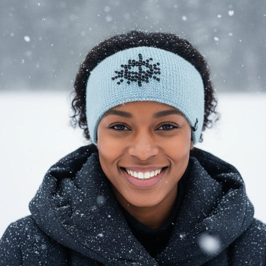 Smalt pannebånd med samisk solmotiv til dame