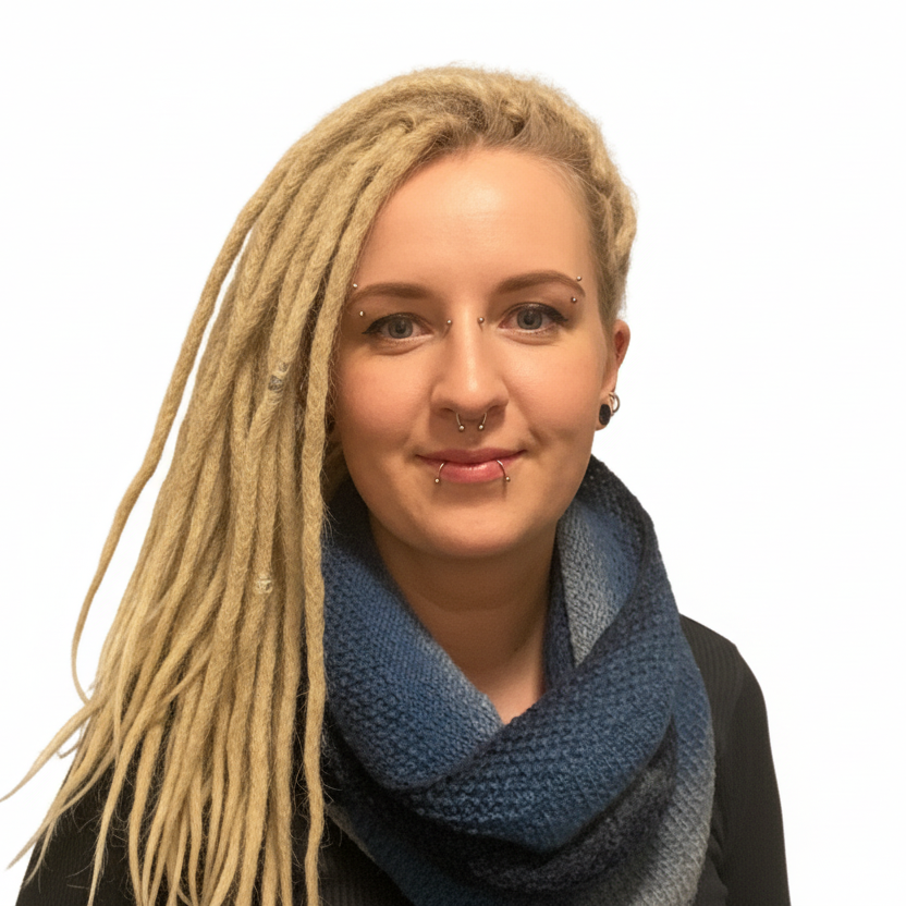 Varmende og fargerik halsvarmer i ull til dame