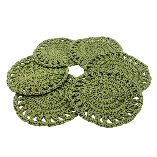 Runde glassbrikker i hullmønster 6-pk